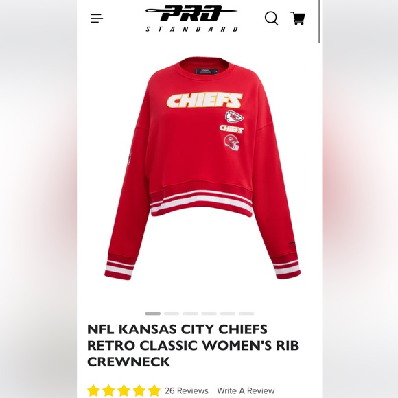 Kansas City Chiefs Pro Standard Retro NWOT Crewneck sweatshirt- Size XL - Picture 8 of 10